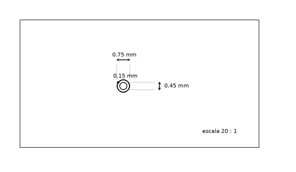Tubo capilar en acero inoxidable de 0.75 mm x 0.15 mm Calidad 304 DURO