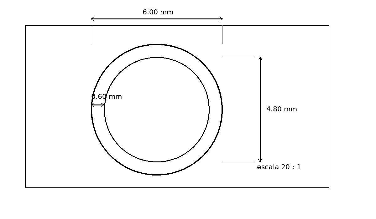 Tubo de 6.0 mm x 0.60 mm Calidad 304 Recocido