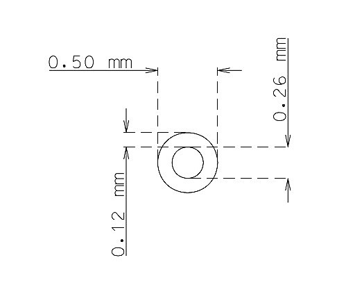 Tubo capilar en acero inoxidable de 0.5 mm x 0.12 mm Calidad 304 DURO