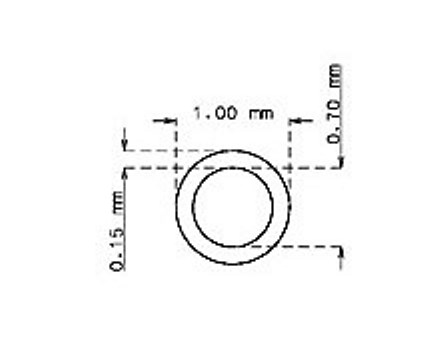 Tubo capilar de acero inoxidable de 1.0 mm x 0.15 mm Calidad 304 DURO