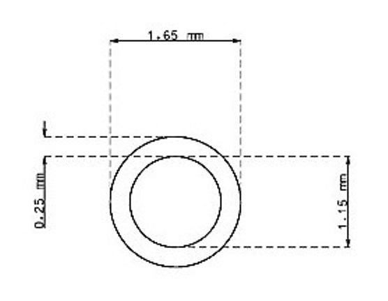 Tubo capilar en acero inoxidable de 1.65mm x 0.25 mm Calidad 304 DURO