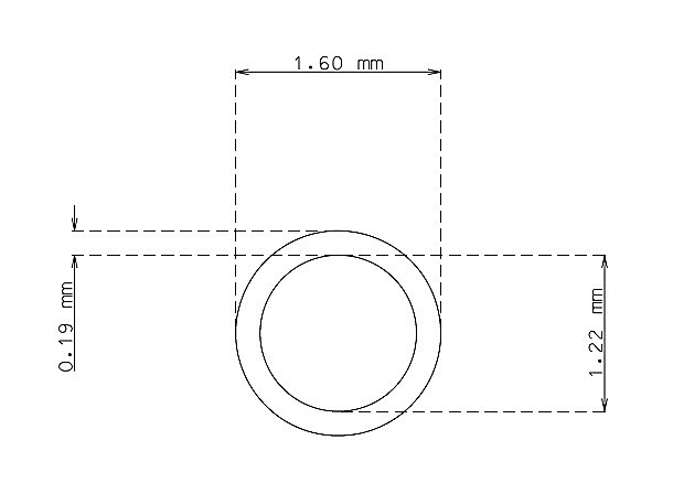 Tubo capilar en acero inoxidable de 1.6 mm x 0.19 mm Calidad 304 DURO