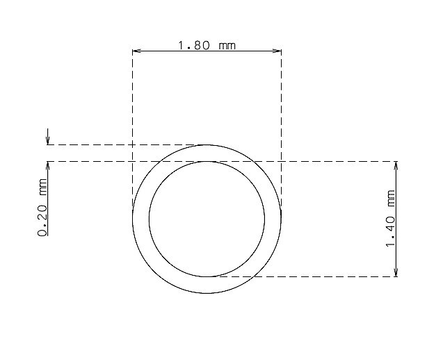 Tubo capilar en acero inoxidable de 1.8 mm x 0.20 mm Calidad 304 DURO