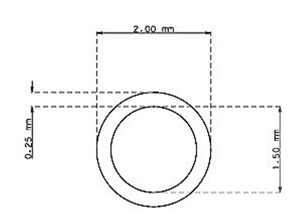 Tubo capilar de 2.0 mm x 0.25 mm Calidad 316 Duro