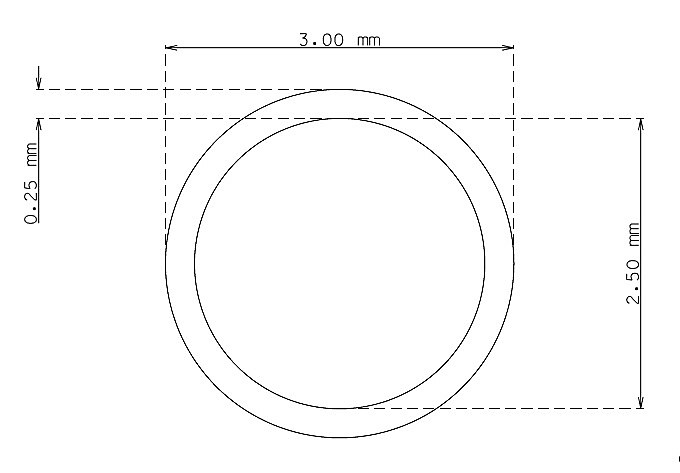 Tubo capilar de 3.0 mm x 0.25 mm Calidad 316L