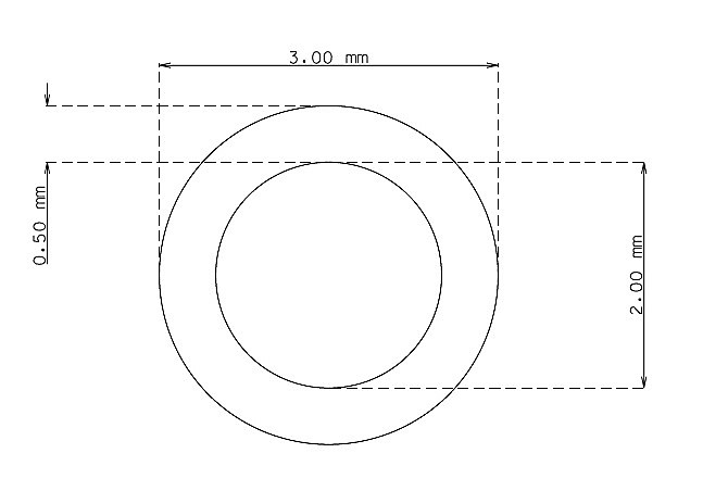 Tubo capilar de 3.0 mm x 0.50 mm Calidad 304 Duro