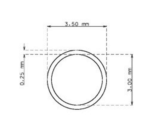 Tubo capilar de 3.5 mm x 0.25 mm Calidad 304 Duro