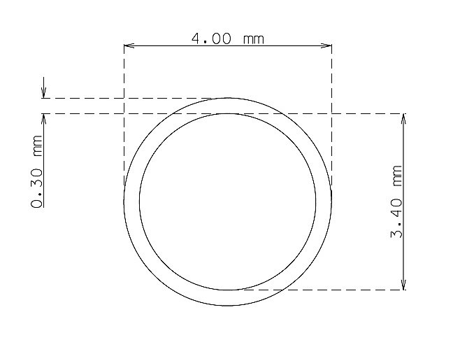Tubo de 4.0 mm x 0.30 mm Calidad 316 Recocido