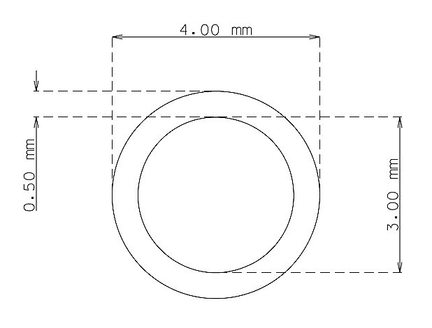 Tubo capilar de 4.0 mm x 0.50 mm Calidad 316 DURO