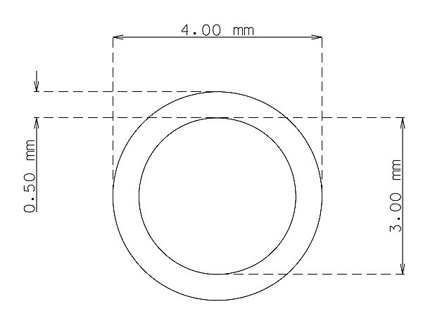 Tubo de 4.0 mm x 0.50 mm Calidad 304 DURO