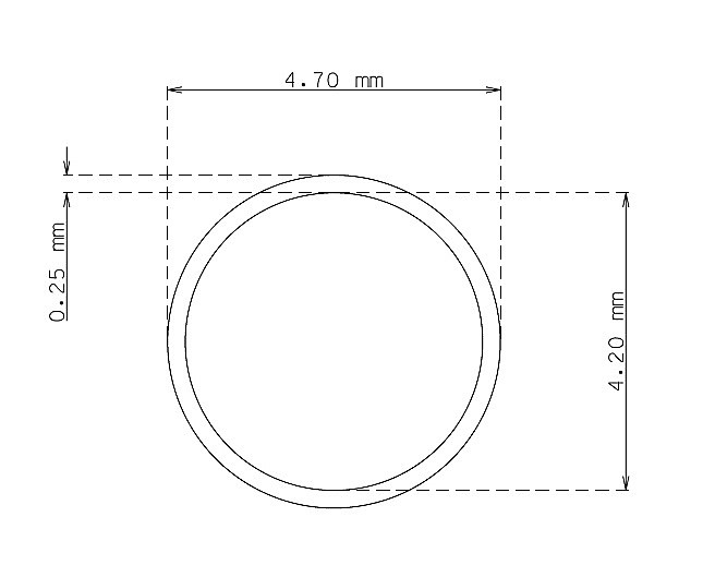 Tubo de 4.7 mm x 0.25 mm Calidad 304 DURO