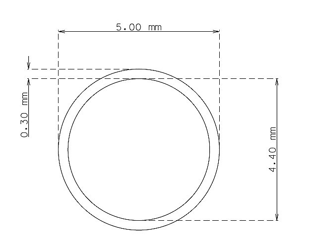 Tubo de precisión de 5.0 mm x 0.30 mm Calidad 304 DURO