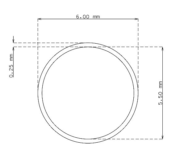 Tubo de precisión de 6.0 mm x 0.25 mm Calidad 304 Duro