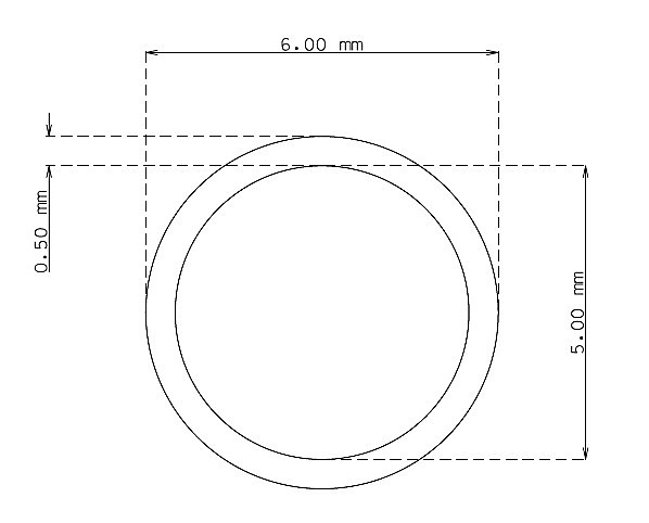 Tubo de precisión de 6.0 mm x 0.50 mm Calidad 316 Duro