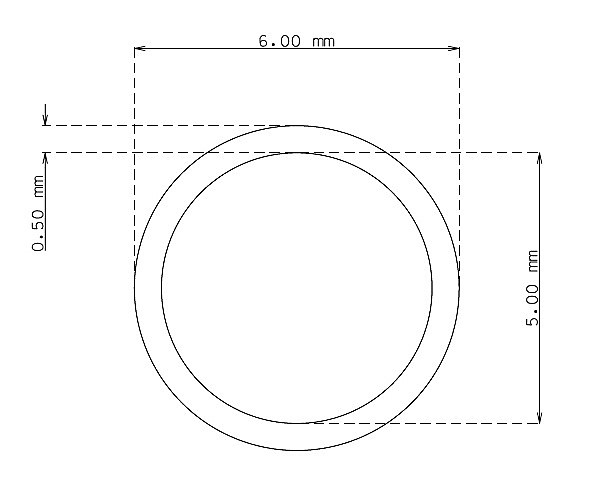 Tubo de 6.0 mm x 0.50 mm Calidad 316 Duro