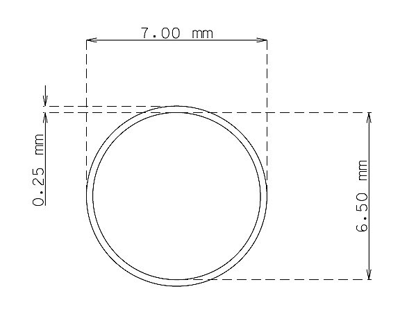 Tubo de precisión de 7.0 mm x 0.25 mm Calidad 304 Duro