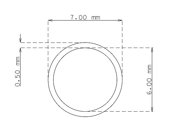 Tubo de precisión de 7.0 mm x 0.50 mm Calidad 316 Duro