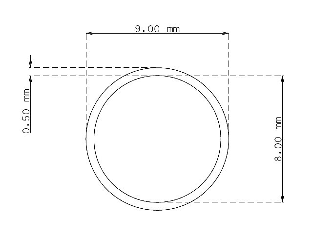 Tubo de 9.0 mm x 0.50 mm Calidad 304 DURO